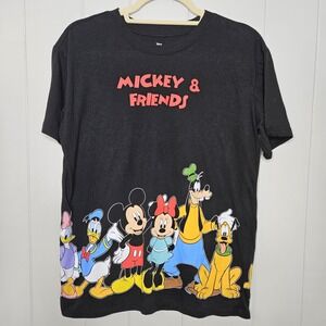 Disney Mickey and Friends Unisex T-shirt Black M(8-10) Short Sleeve Graphic Tee